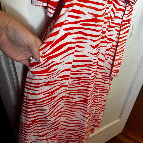 Max & Co Orange + White Striped Wrap Dress - Picture 7 of 7